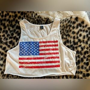 Cute American flag cropped tank top